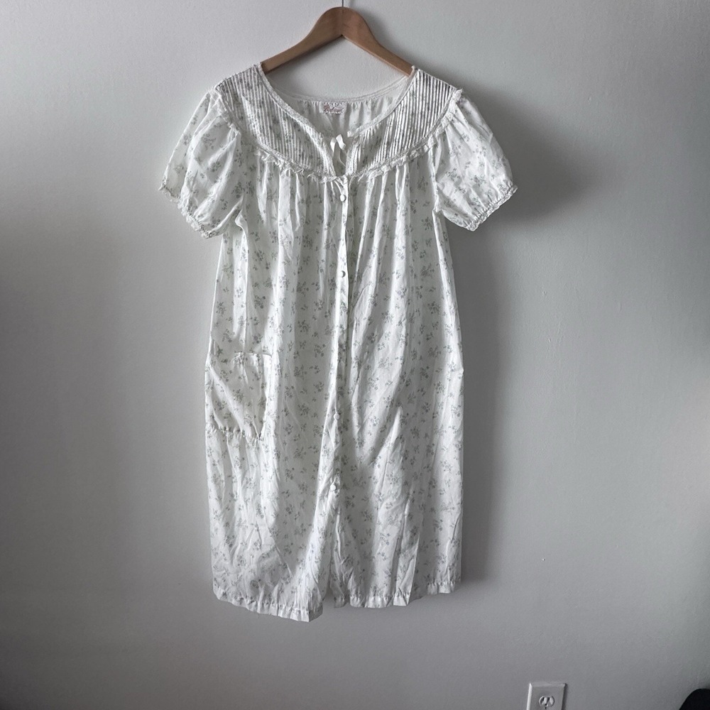 Vintage‎ Barbizon Nightgown Robe Lounge Dainty Grandmacore Floral Lace M